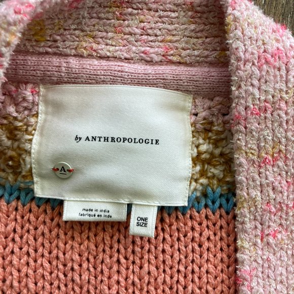 Anthropologie Textured Striped One Size Open Cardigan - Picture 5 of 10